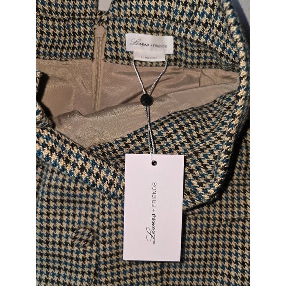 NWT Lovers + Friends Houndstooth High-Waist Mateo Mini Skirt S Academia Preppy - Picture 3 of 7